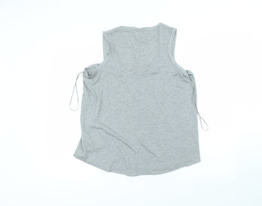 Matalan Womens Grey Polyester Basic Tank Size 16 Round Neck