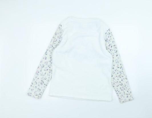 Primark Womens White Round Neck Polyester Pullover Jumper Size S