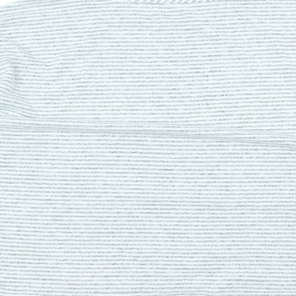 George Womens White Round Neck Striped Polyester Pullover Jumper Size 20