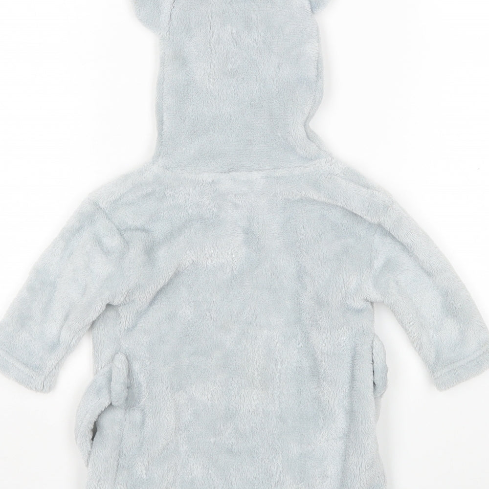 Preworn Boys Grey Animal Print Polyester Gown Size 6-9 Months
