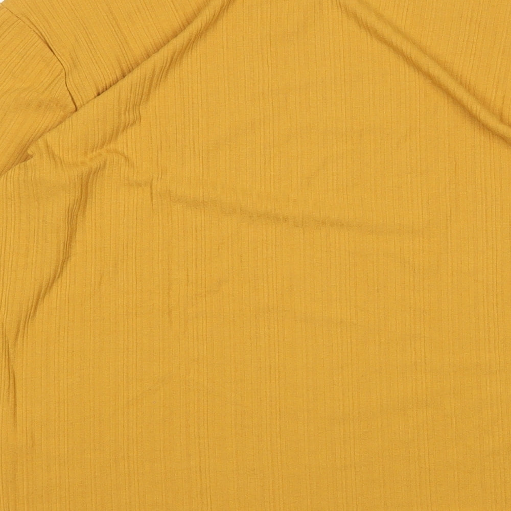 Primark Womens Yellow Polyester Basic T-Shirt Size M Round Neck