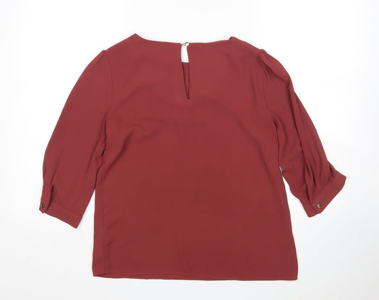 Womens UK Size 10 Oasis Pink Basic Blouse