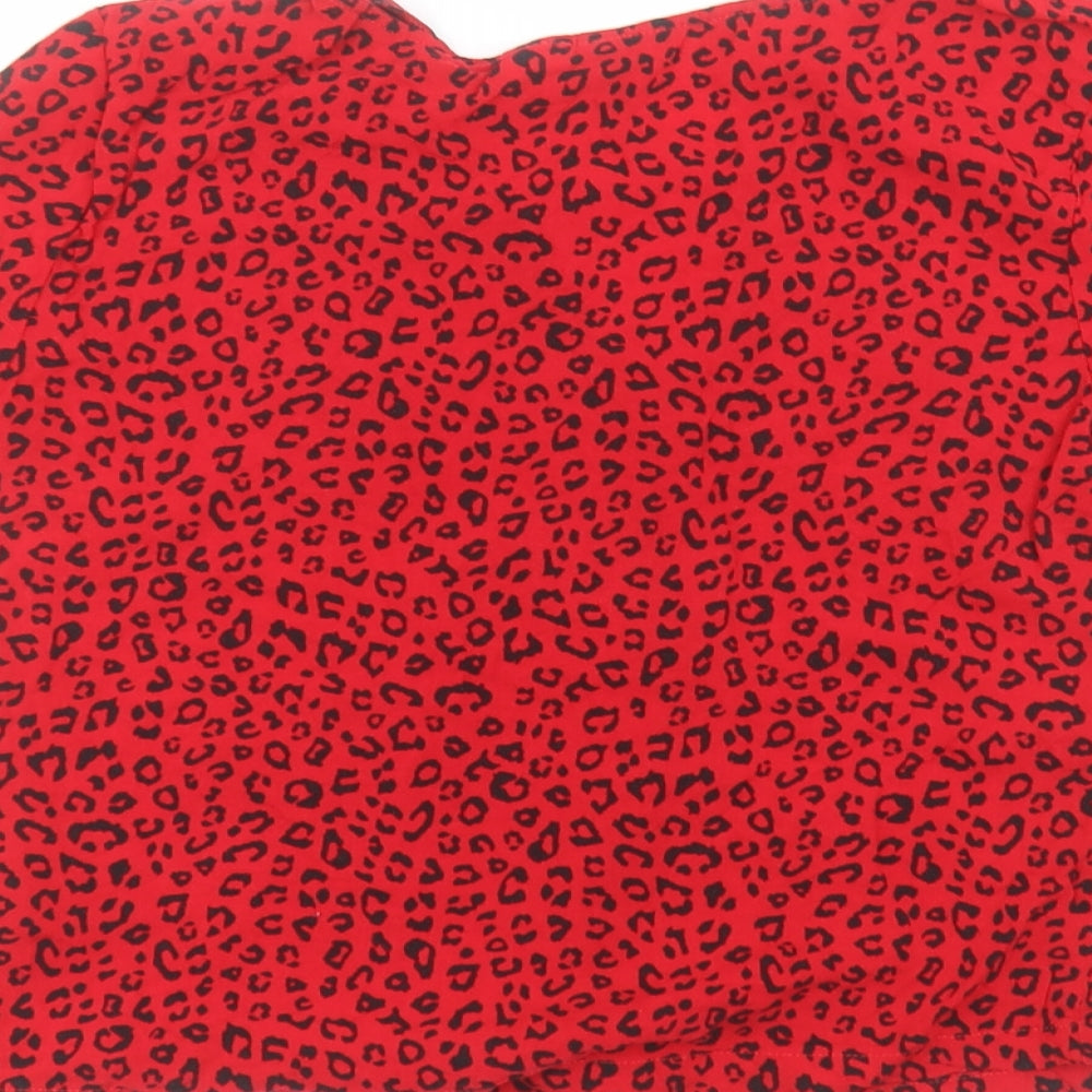 Womens UK Size 8 H&M Red Basic T-Shirt