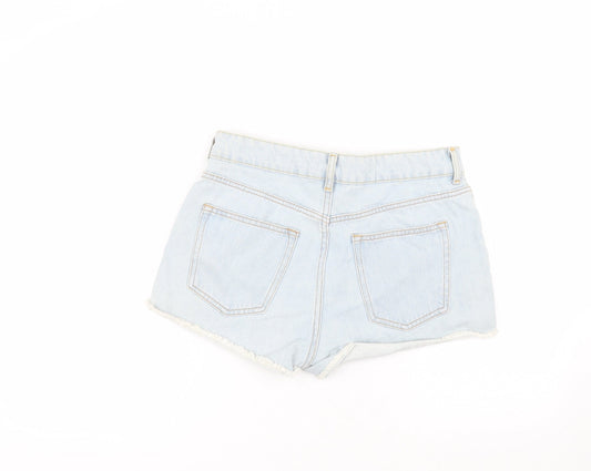 H&M Womens Blue Cotton Cut-Off Shorts Size 12 Regular