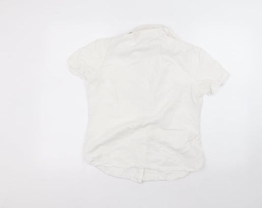 Womens UK Size 12 Marks and Spencer White Basic Button-Up