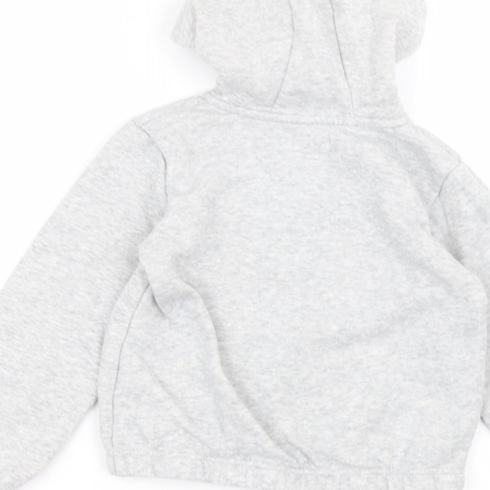 JEFF & CO Girls Grey Cotton Full Zip Hoodie Size 7-8 Years