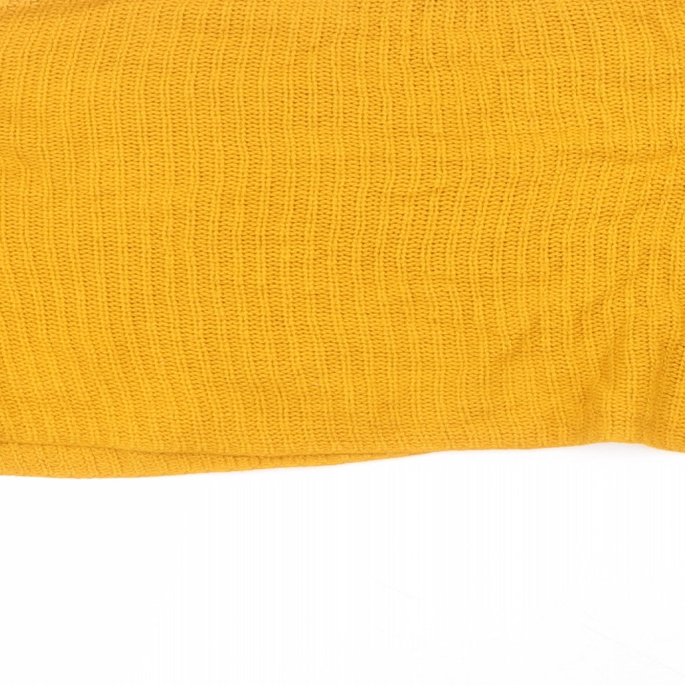 Primark Womens Yellow Round Neck Acrylic Pullover Jumper Size L