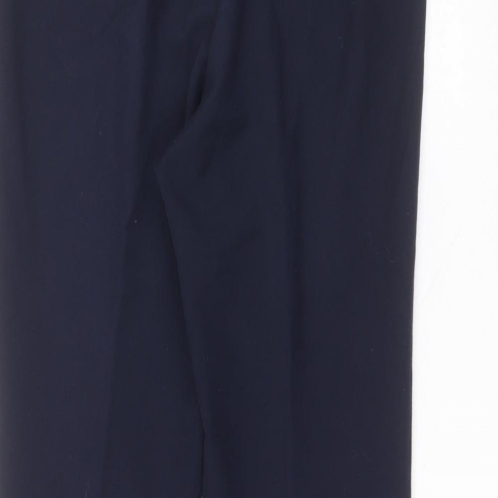 BM Womens Blue Polyester Trousers Size 10 L27 in Regular