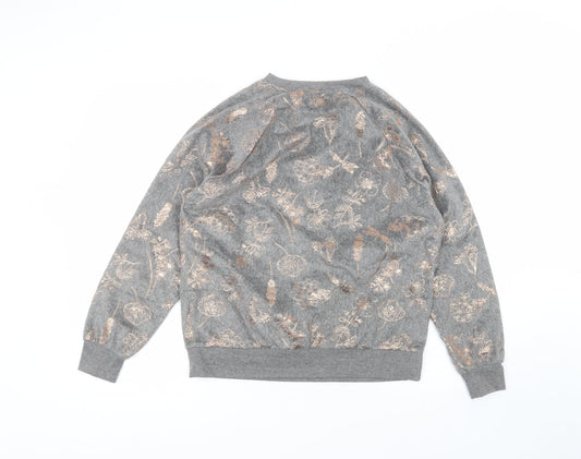 F&F Womens Grey Round Neck Polyester Pullover Jumper Size S