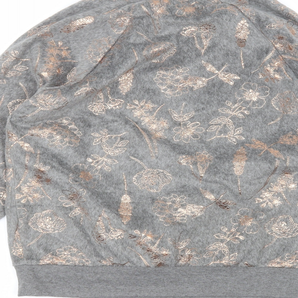 F&F Womens Grey Round Neck Polyester Pullover Jumper Size S