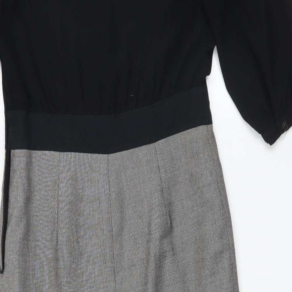 NEXT Womens Multicoloured Colourblock Polyester Pencil Dress Size 8 Round Neck