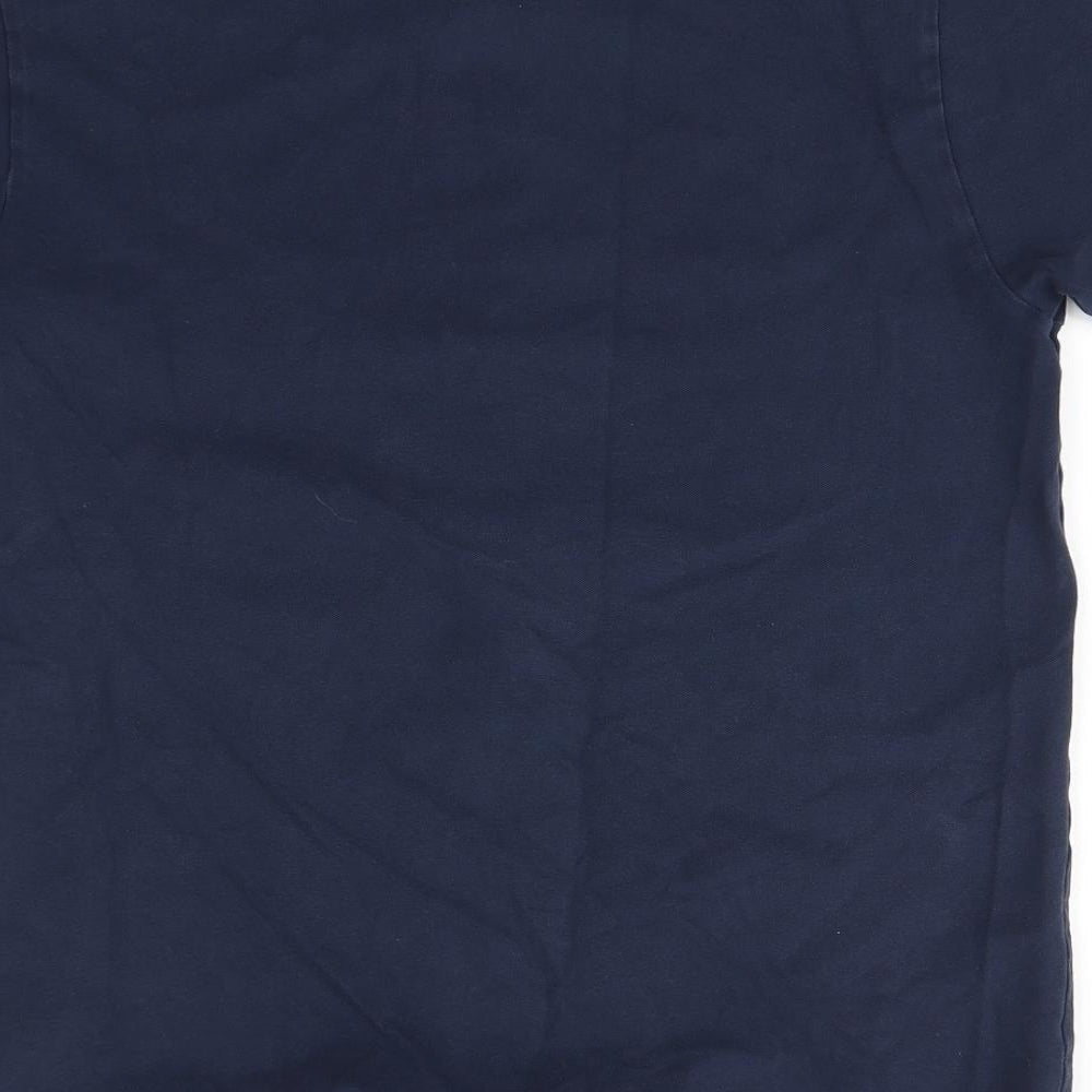 Mens UK Size M NEXT Blue Button-Up Short Sleeve Casual Shirt