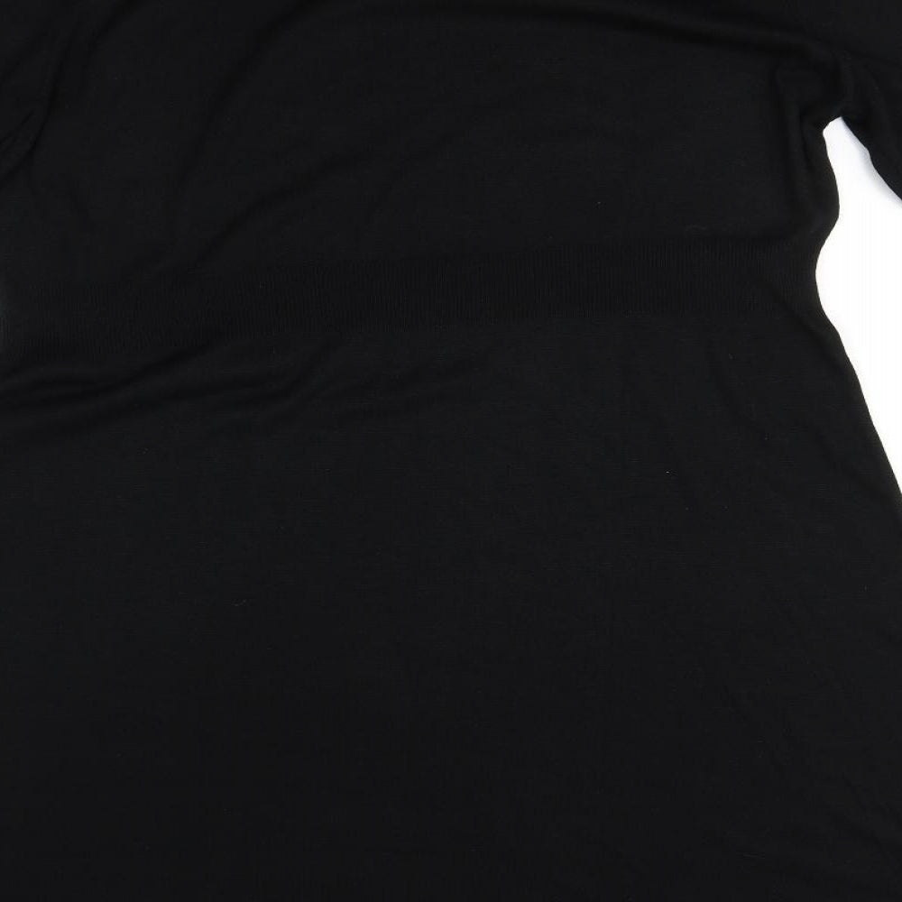 Preworn Womens Black A-Line Round Neck
