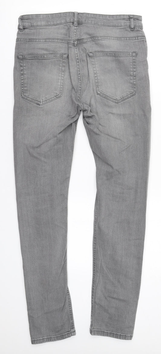 NEXT Womens Grey Cotton Skinny Jeans Size 30 L30 in Regular