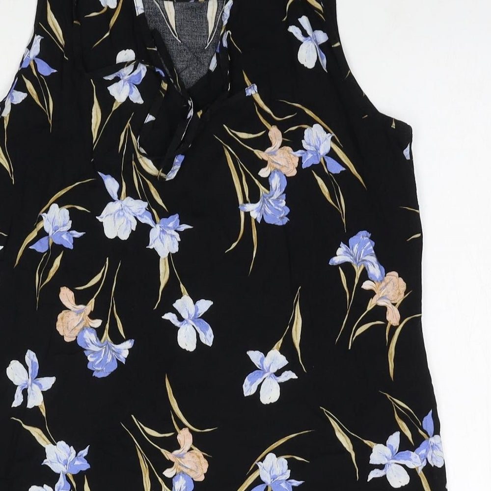 F&F Womens Multicoloured Floral Viscose Basic Blouse Size 10 Round Neck