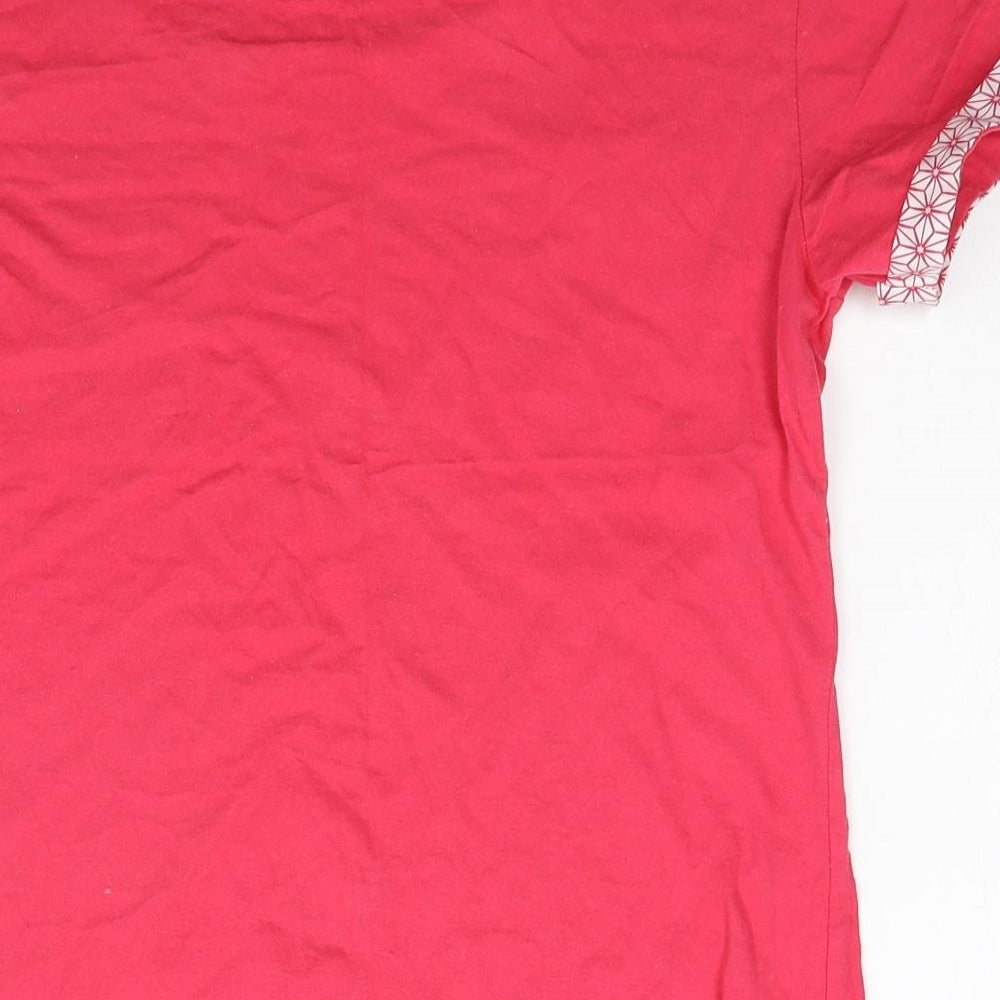 Brand and care label for Primark women’s pink solid 100% cotton top pyjama top, size UK 10