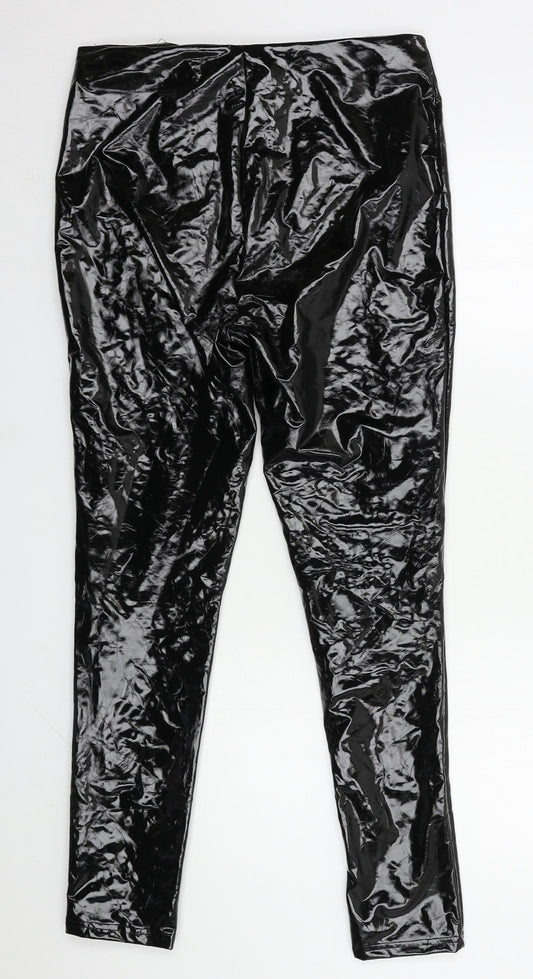 Parisian Womens Black Polyester Trousers Size 12 L28 in Regular