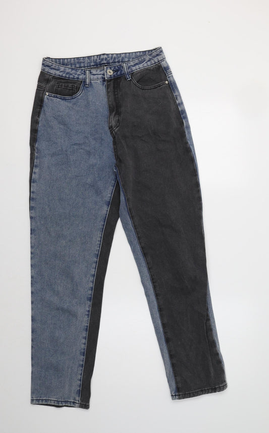 Additional front view of SHEIN women’s blue cotton mom jeans, size S, 29-inch leg regular