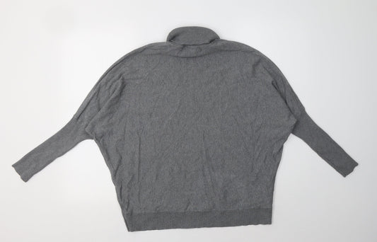 FOREVER 21 Womens Grey Roll Neck Cotton Pullover Jumper Size S