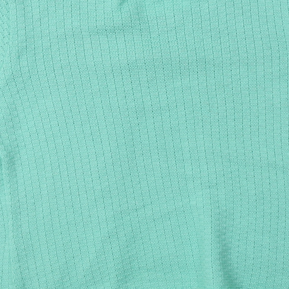 Anamor Womens Green Crew Neck Cotton Cardigan Jumper Size L