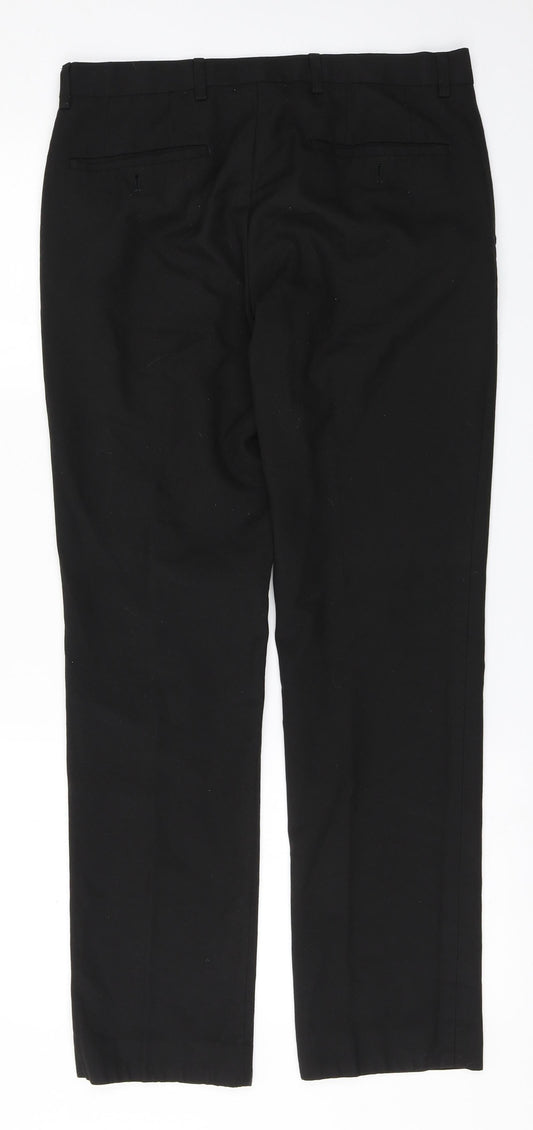 NEXT Mens Black Polyester Trousers Size 30 in L30 in Regular