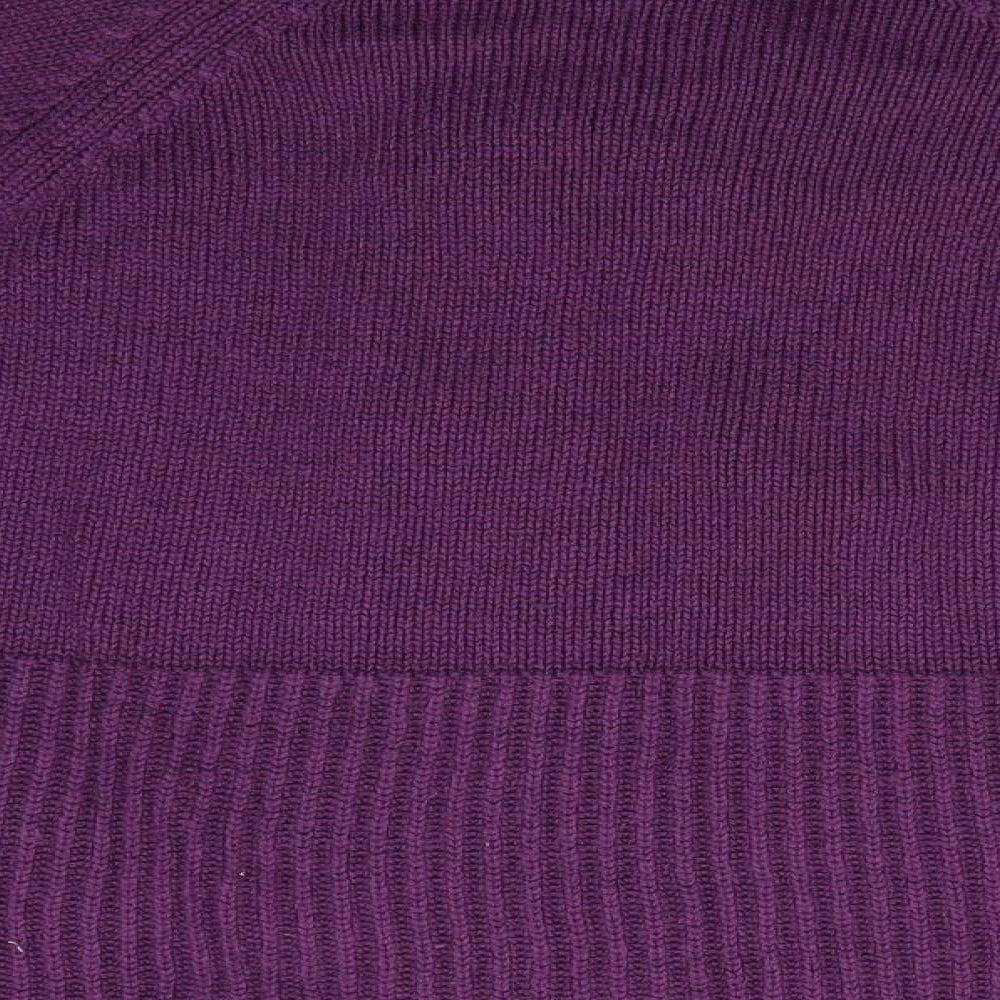 CMD Womenswear Womens Purple Collared Acrylic Cardigan Jumper Size S - Large Collar