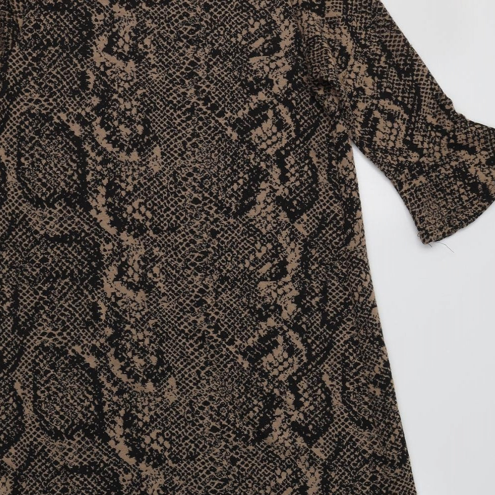 Primark Womens Red Animal Print Polyester Shift Size 12 Crew Neck