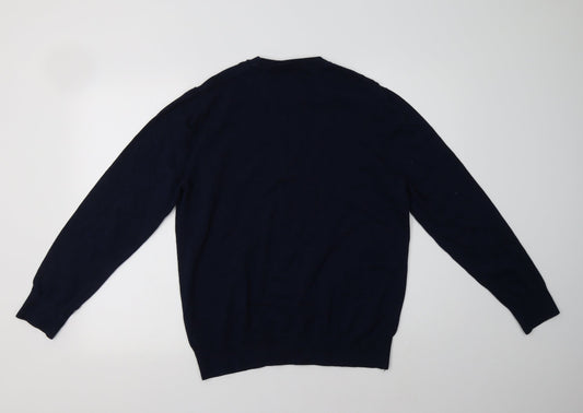 NEXT Mens Blue Crew Neck Cotton Pullover Jumper Size L