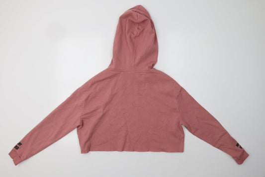 H&M Womens Pink Cotton Pullover Hoodie Size L