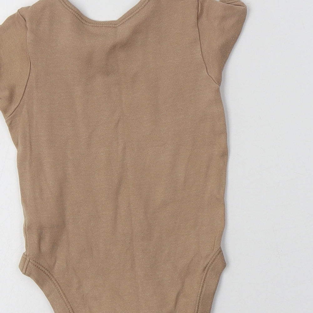 George Baby Beige Cotton Romper One-Piece Size 6-9 Months