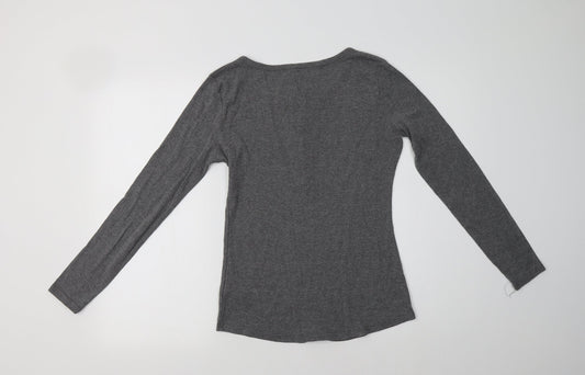 Back view of Primark women’s grey polyester kimono pyjama top, size M