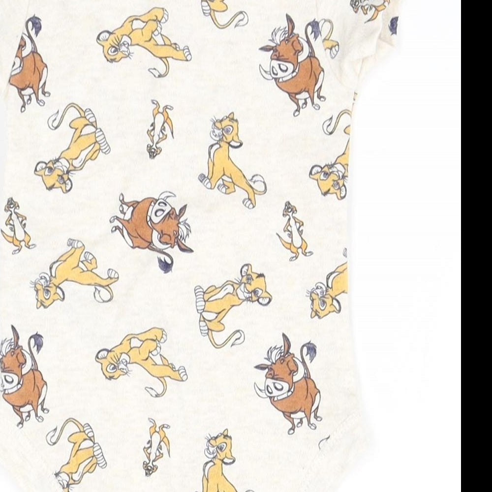 Disney Baby Ivory Animal Print Cotton Leotard One-Piece Size 6-9 Months - Lion King