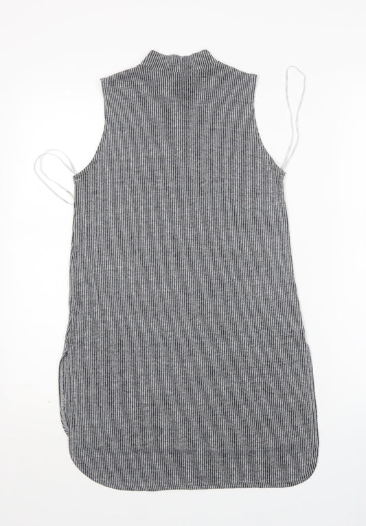 Womens UK Size 8 Papaya Grey Vest Jumper