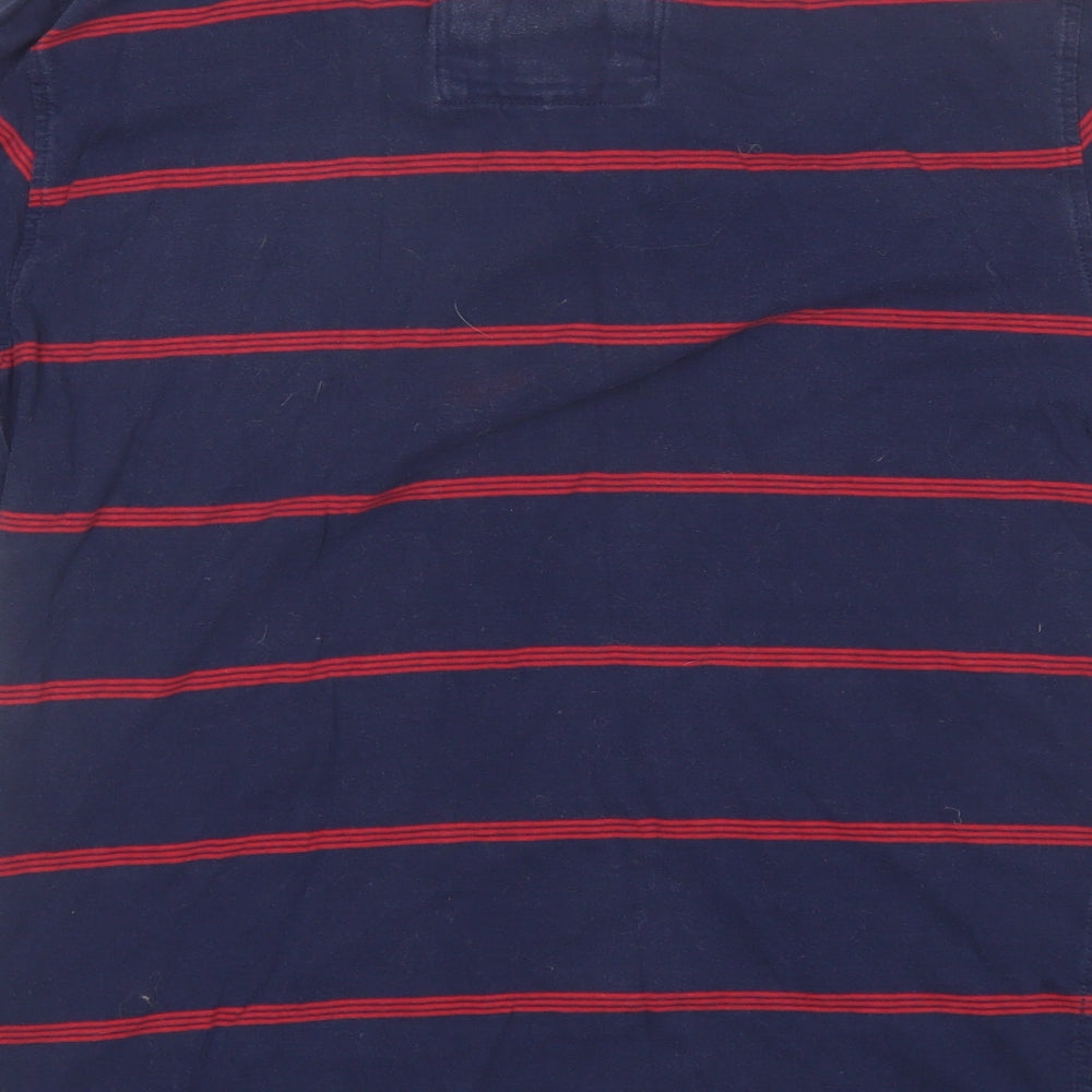 NEXT Mens Blue Striped Cotton Polo Size L Collared