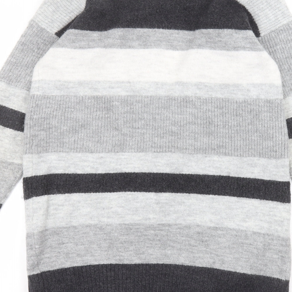 George Womens Grey Striped Jacket Coatigan Size S