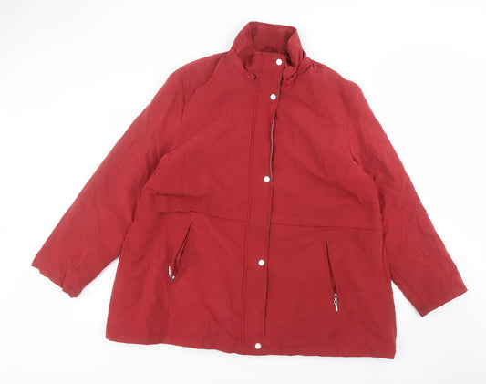 Womens UK Size XL Damart Red Pea Coat