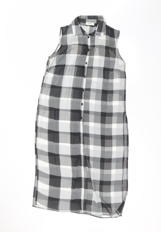 Additional front view of Matalan women’s black polyester basic button-up, size UK 10, collared