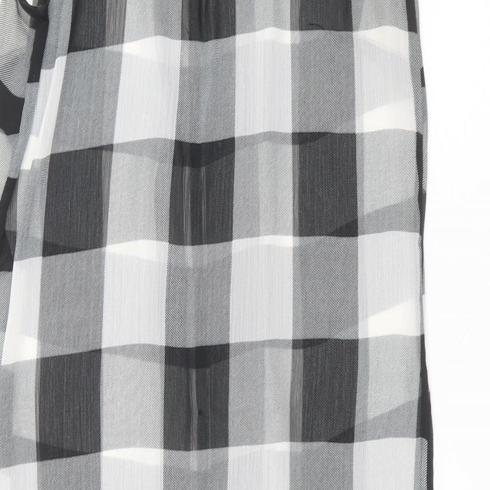 Matalan Womens Black Polyester Basic Button-Up Size 10 Collared