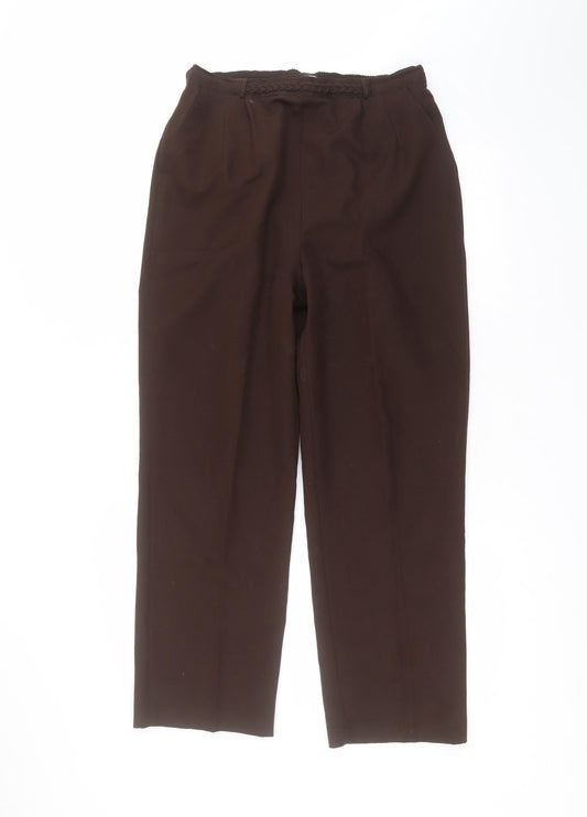 Womens UK Size 14 sarah hamilton Regular Fit Brown Trousers