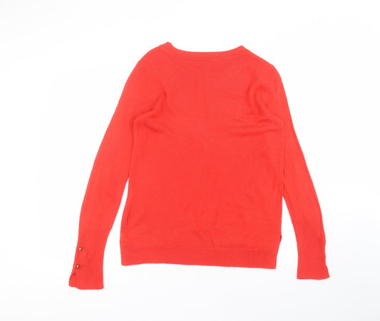 Primark Womens Red Acrylic Basic T-Shirt Size XS Round Neck