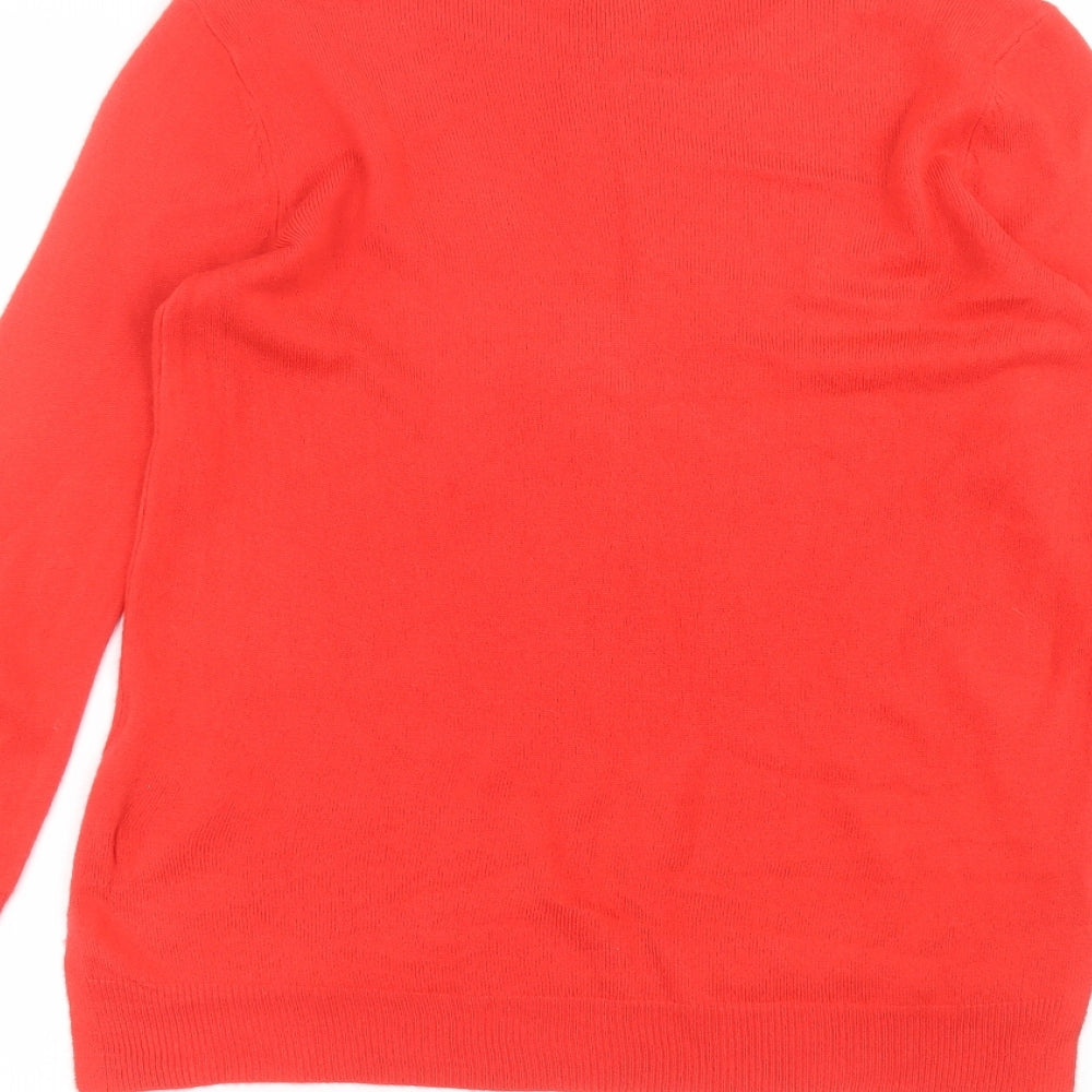 Primark Womens Red Acrylic Basic T-Shirt Size XS Round Neck