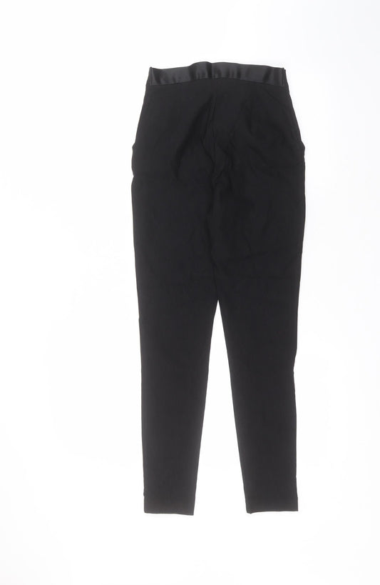 George Womens Black Polyester Trousers Size 8 L26 in Regular