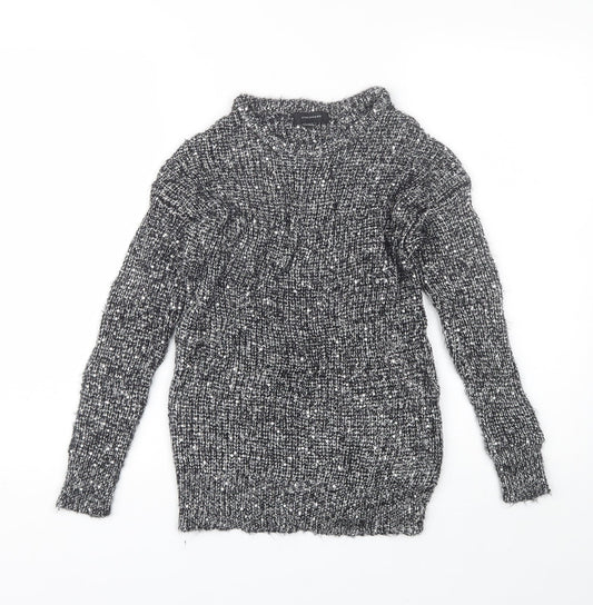 Atmosphere Womens Black Round Neck Polyester Pullover Jumper Size 8