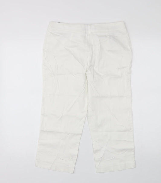 Womens UK Size 10 Papaya Regular Fit Chino White Trousers