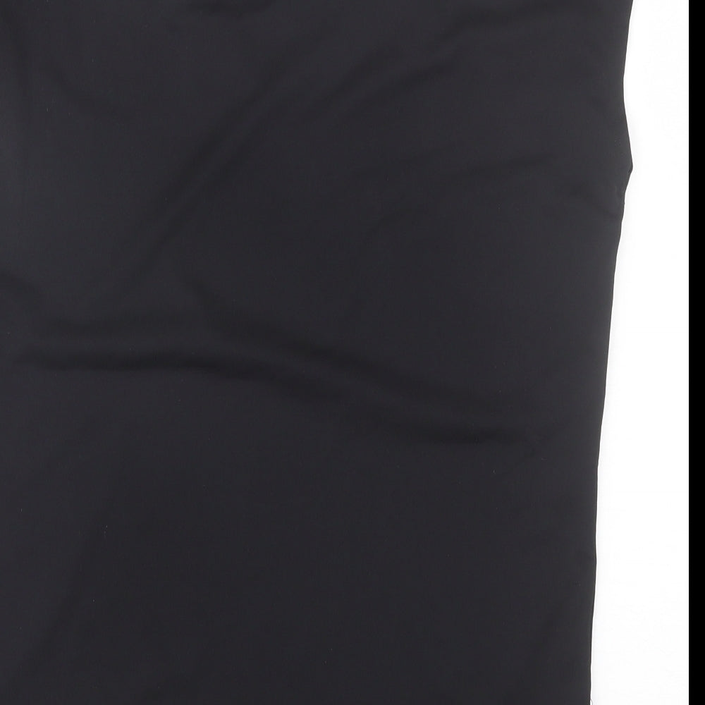 Souluxe Womens Black Polyester Basic T-Shirt Size S Round Neck