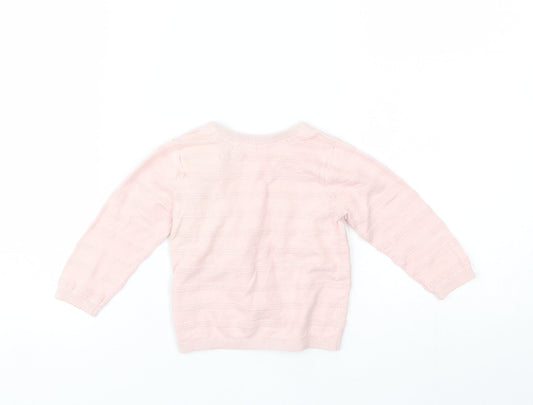 H&M Baby Pink Cotton Cardigan Jumper Size 6-9 Months