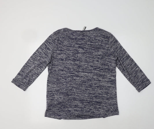 Intuition Womens Blue Round Neck Viscose Pullover Jumper Size 12