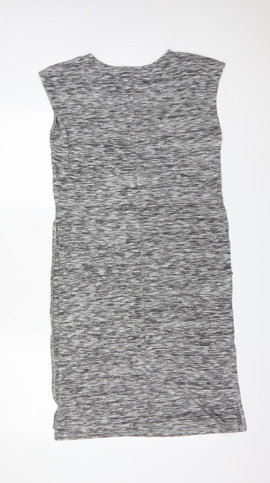 M&S Womens Grey Viscose Basic T-Shirt Size 12 Round Neck