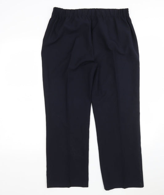 Bonmarché Womens Blue Polyester Trousers Size 14 L27 in Regular