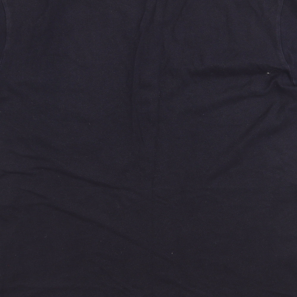 H&M Mens Blue Cotton Polo Size XL Round Neck